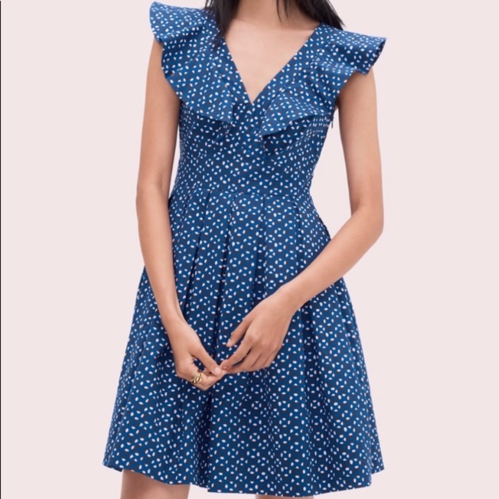 NWT Kate Spade Geo Dot Poplin Dress, Size 6
